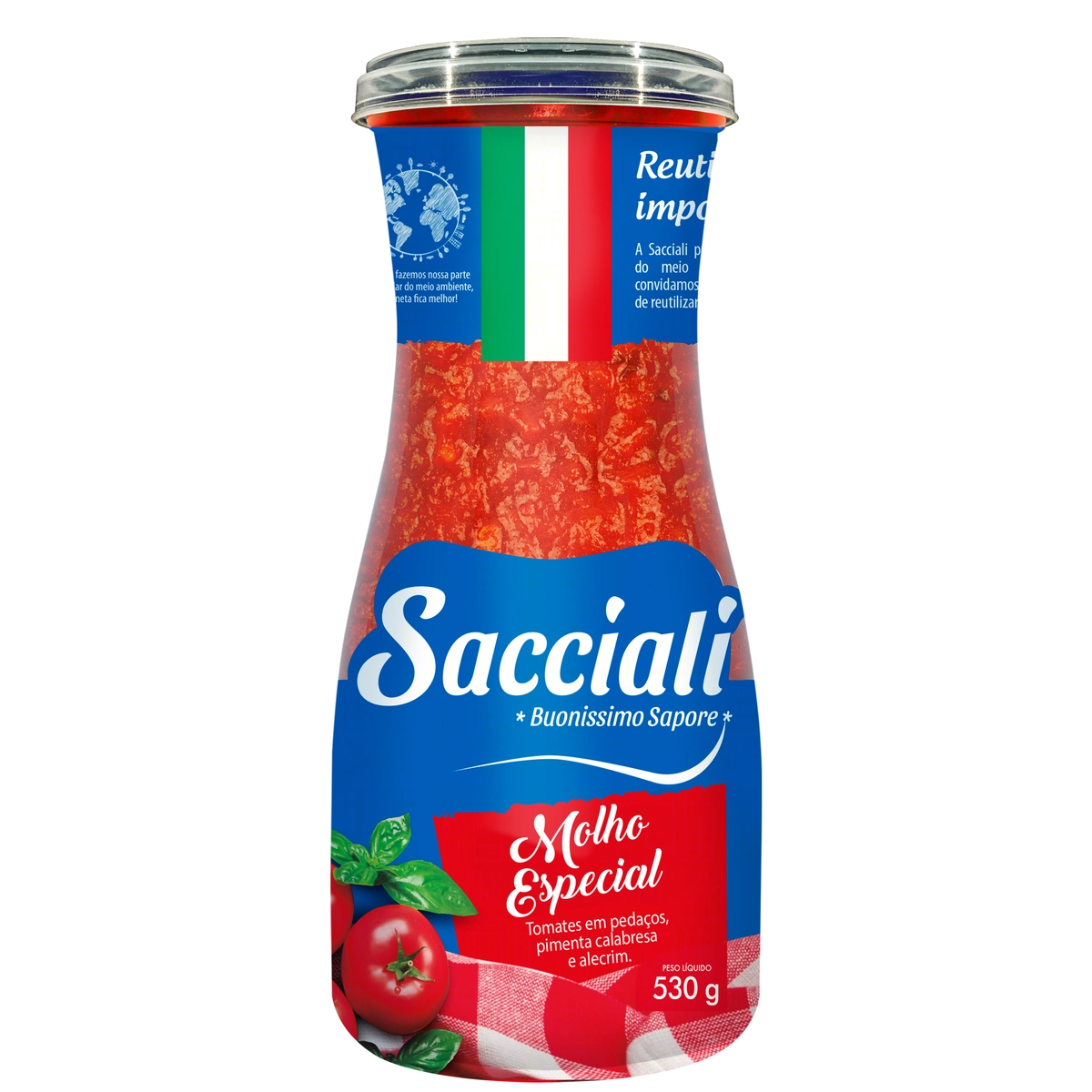Molho de Tomate Especial Sacciali Vidro 530g
