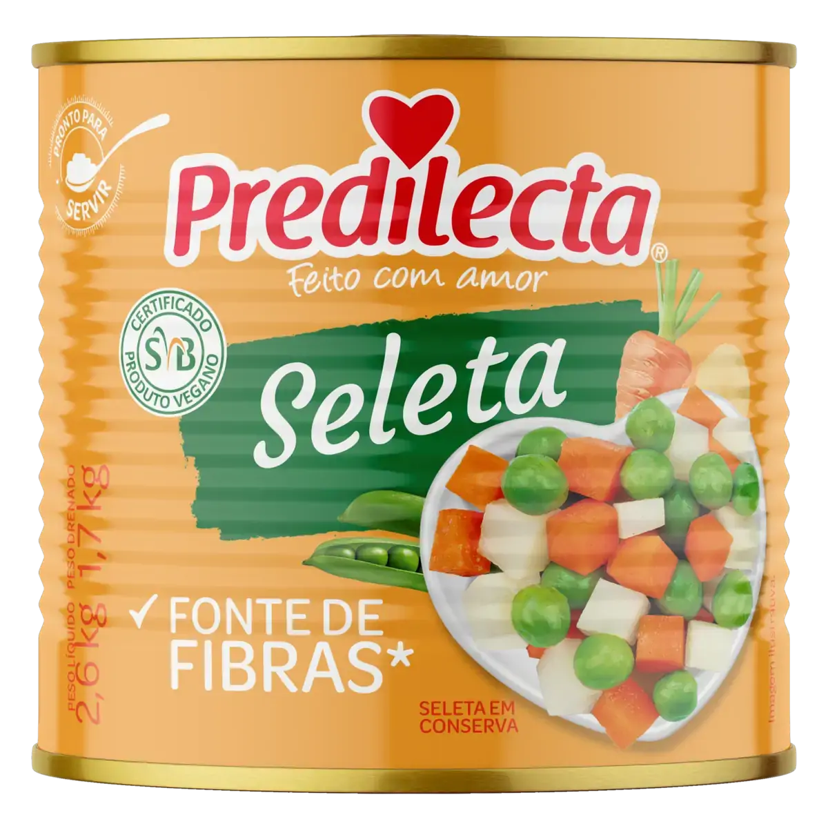 Seleta De Legumes Em Conserva Predilecta Lata 1,7kg