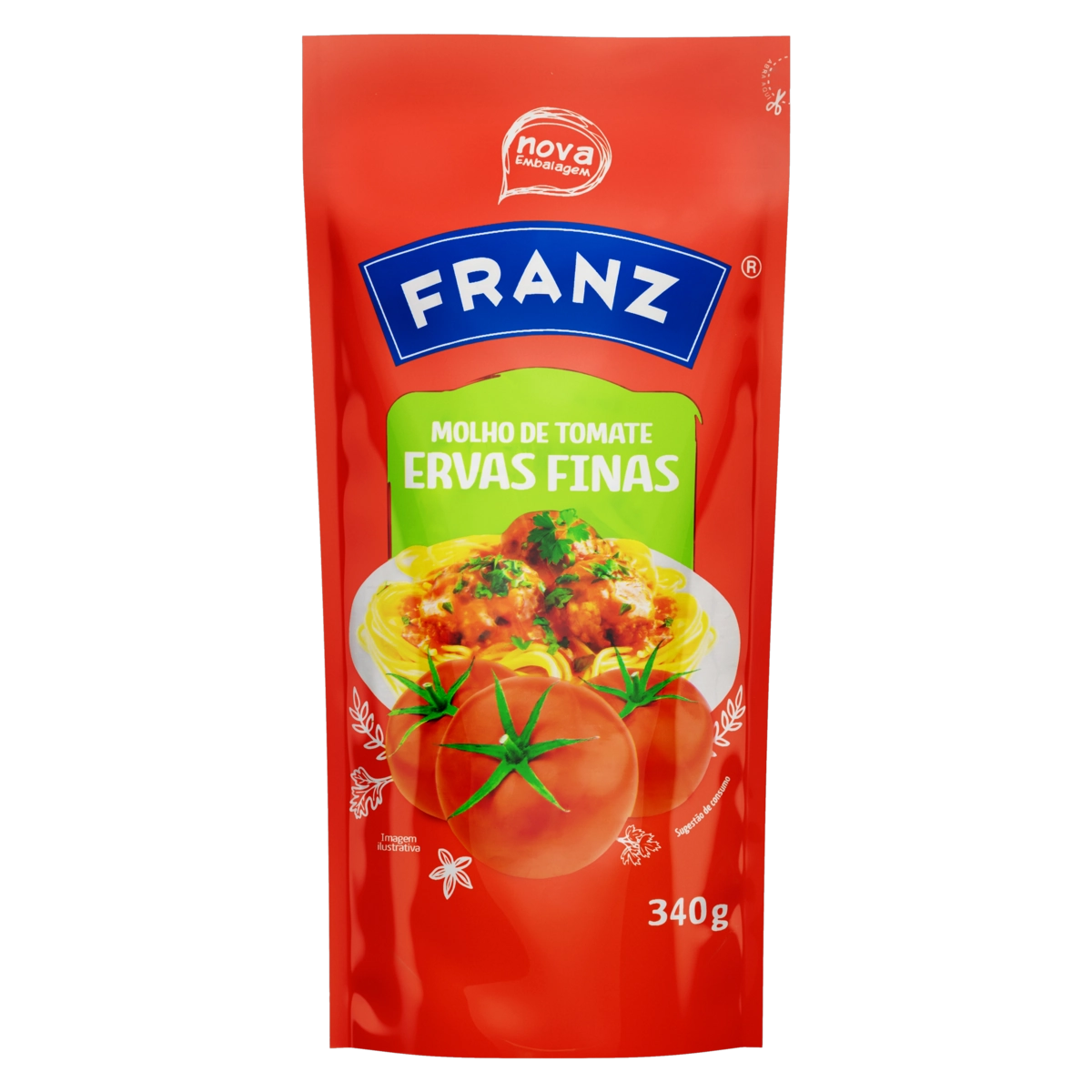 Molho De Tomate Com Ervas Finas Franz Sachê 340g