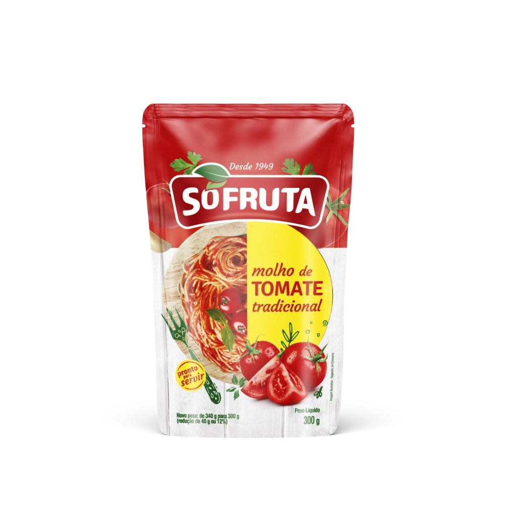 Molho De Tomate Tradicional Sófruta Sachê 300g