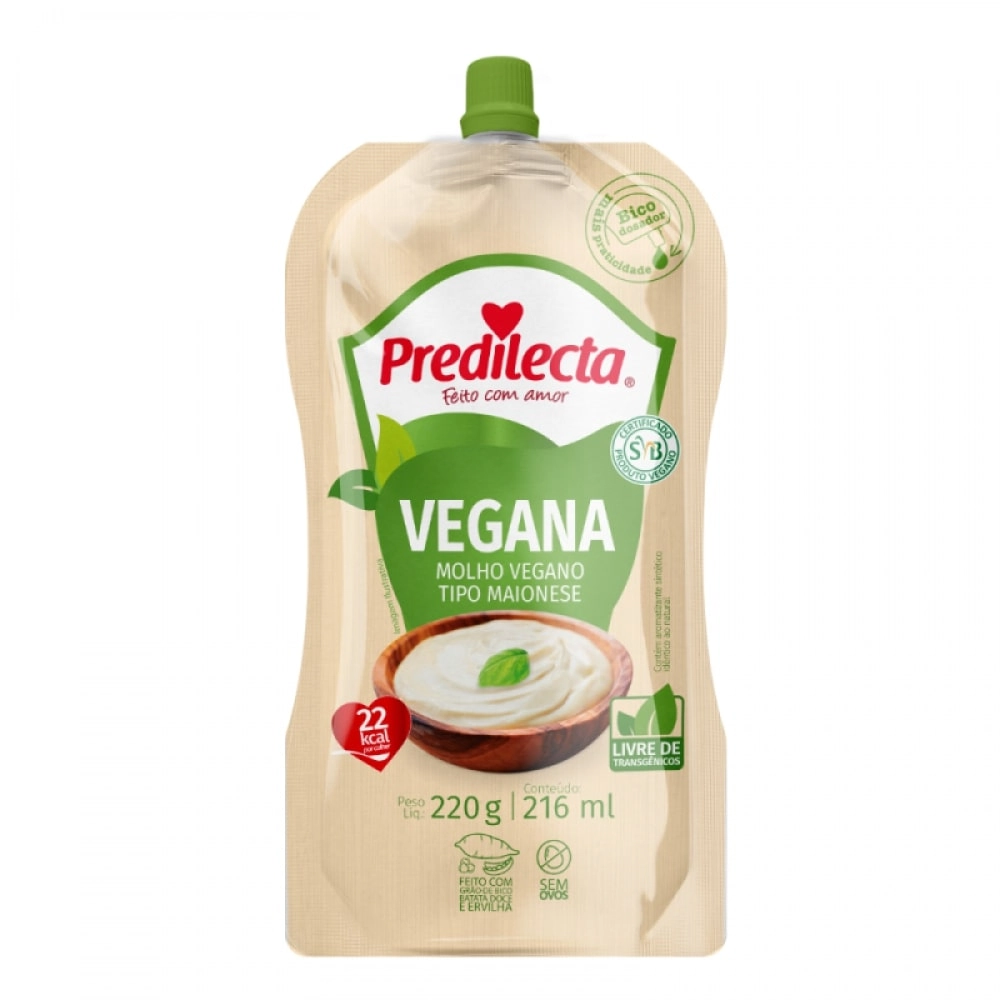 Molho Vegano Tipo Maionese Predilecta Squeeze 220g