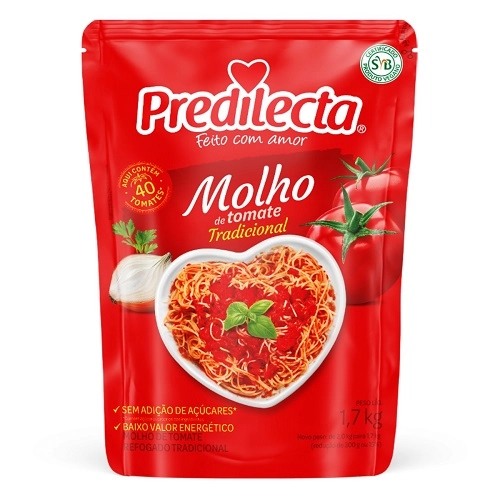 Molho De Tomate Refogado Tradicional Predilecta Sachê 1,7kg