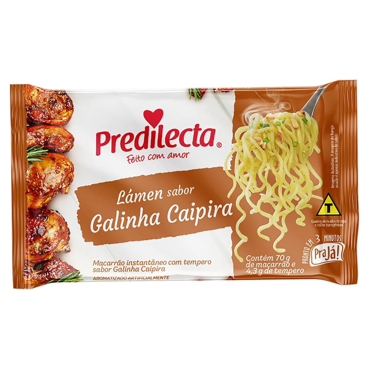 Macarrão Instantâneo Lámen Galinha Caipira Predilecta Pra Já Pacote 74,3g