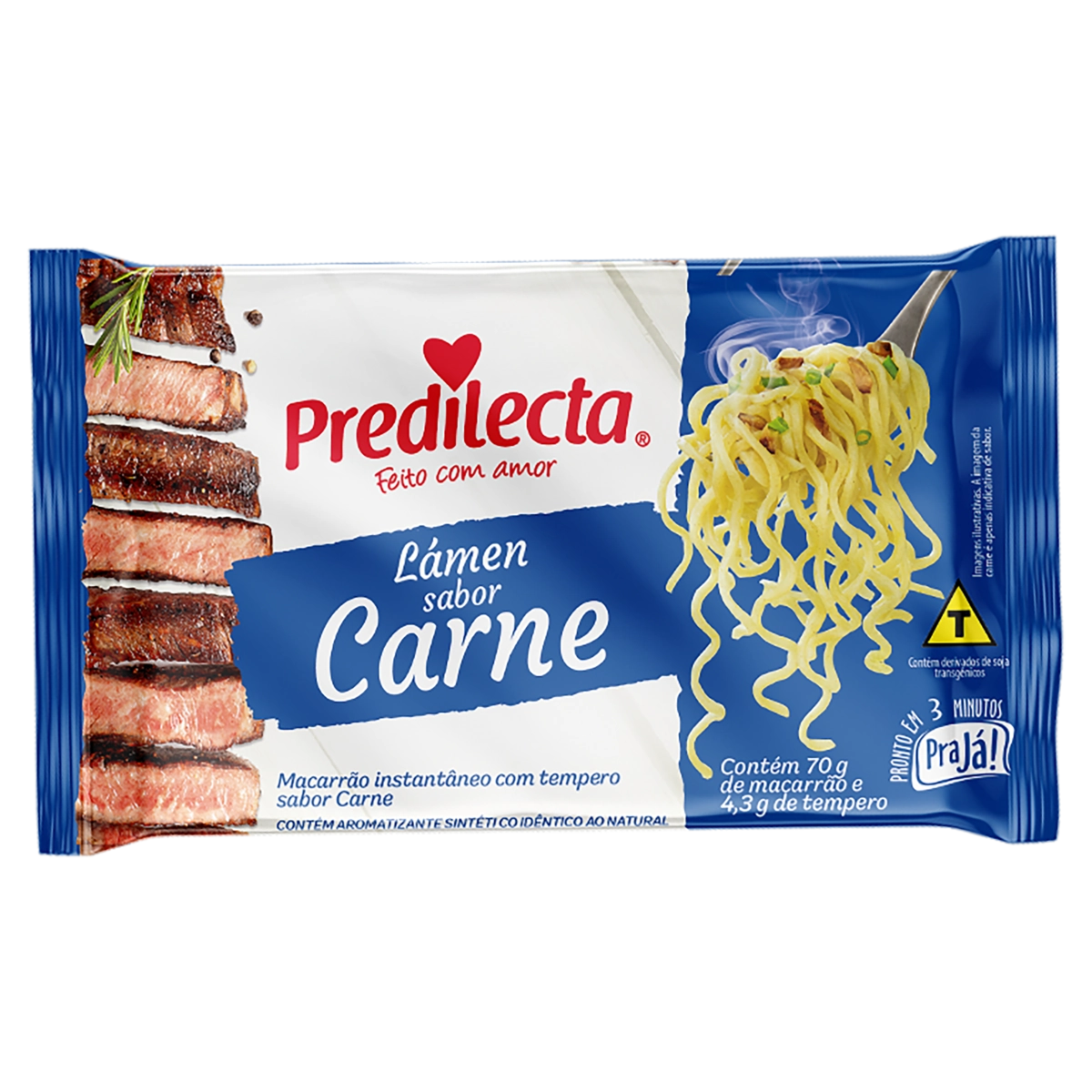 Macarrão Instantâneo Lámen Carne Predilecta Pra Já Pacote 74,3g