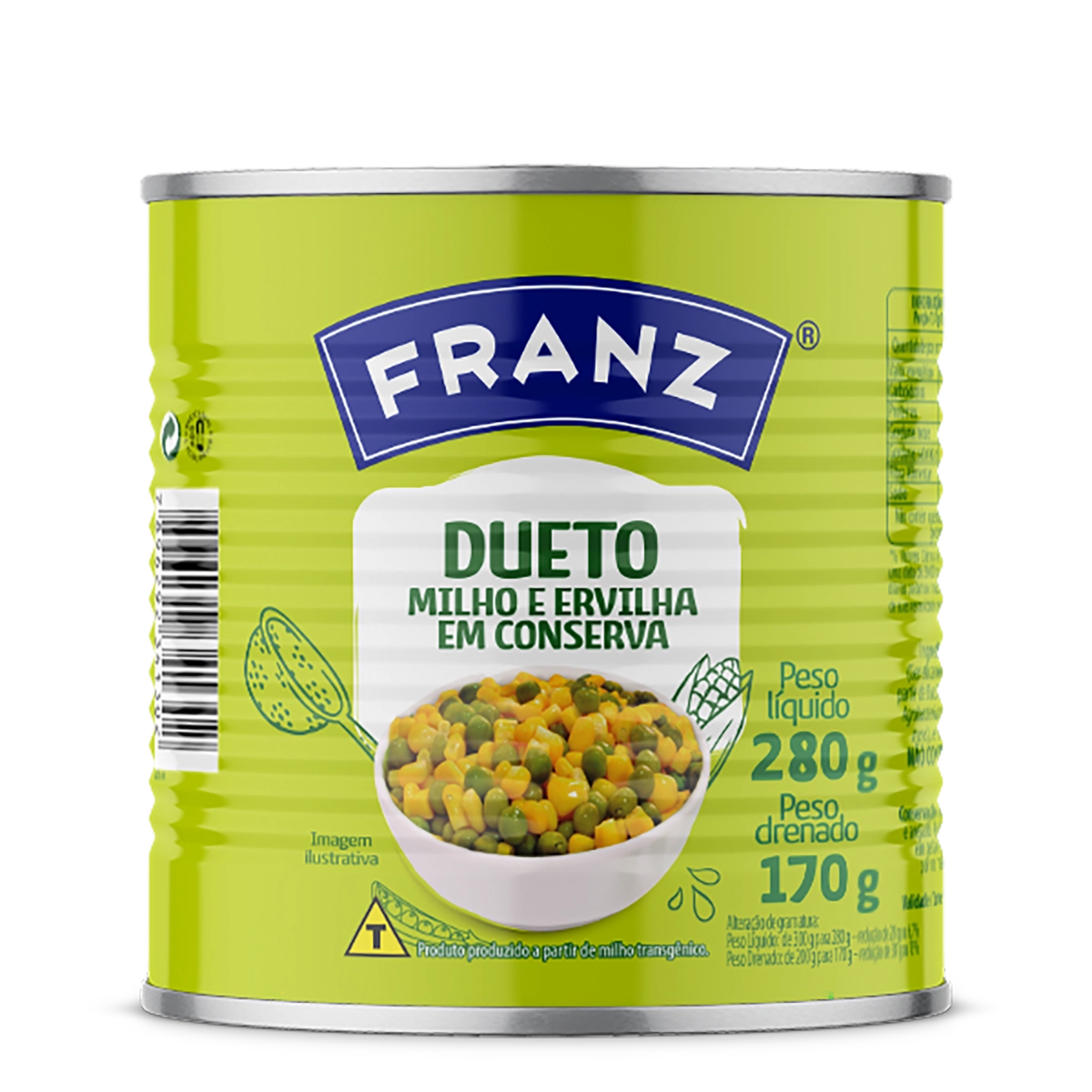 Ervilha E Milho Verde Em Conserva Dueto Franz Lata 170g