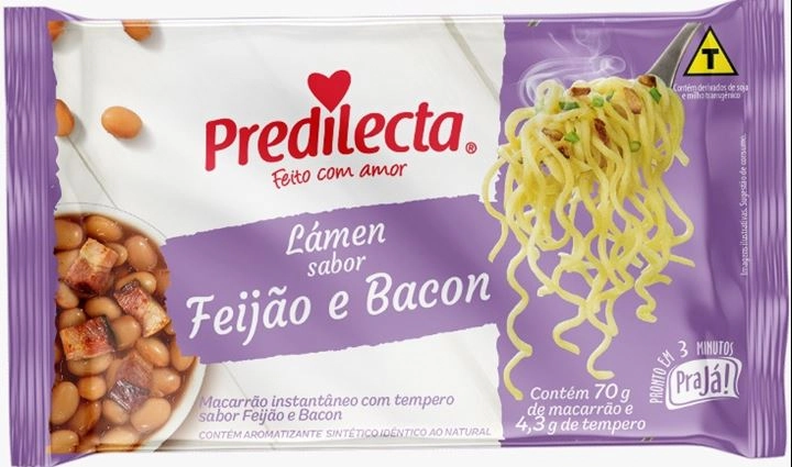 Macarrão Instantâneo Lámen Feijão E Bacon Predilecta Pra Já Pacote 74,3g