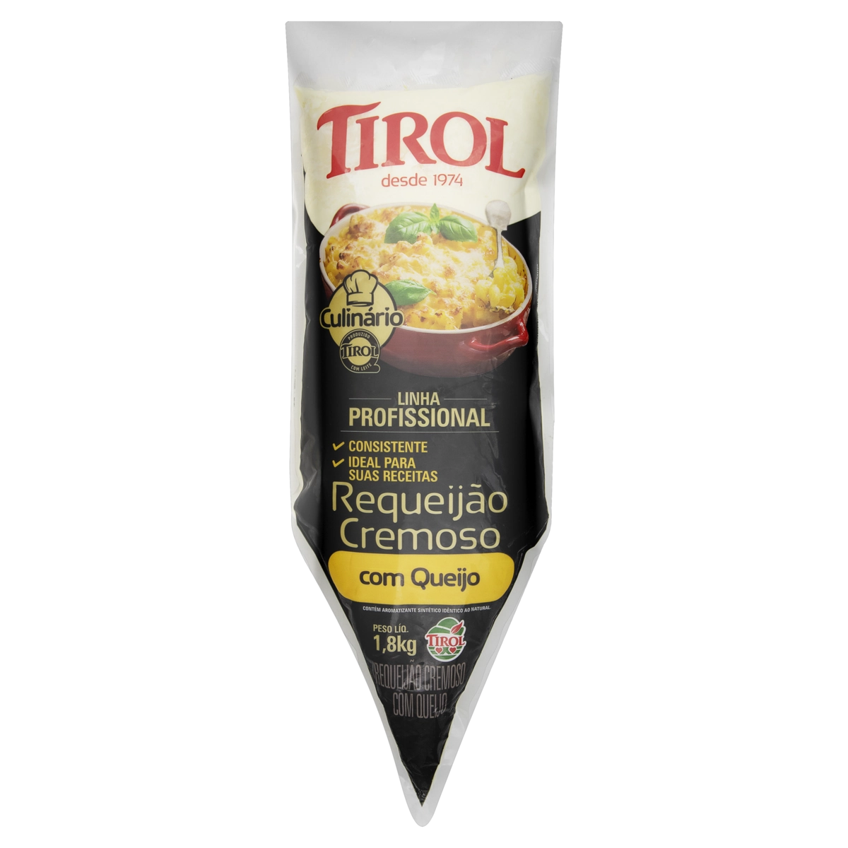 Requeijão Cremoso Com Queijo Tirol Profissional Bisnaga 1,8kg