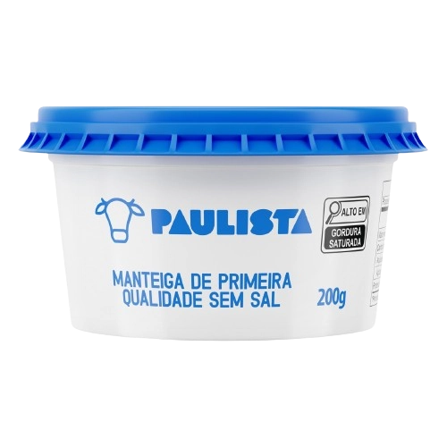 Manteiga De Primeira Qualidade Sem Sal Paulista Pote 200g