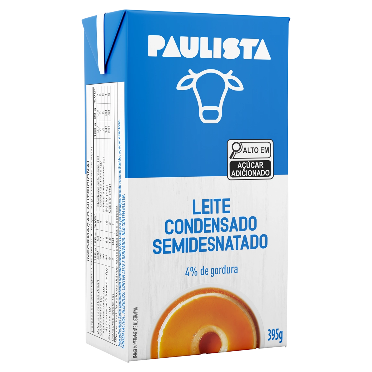 Leite Condensado Semidesnatado Paulista Caixa 395g