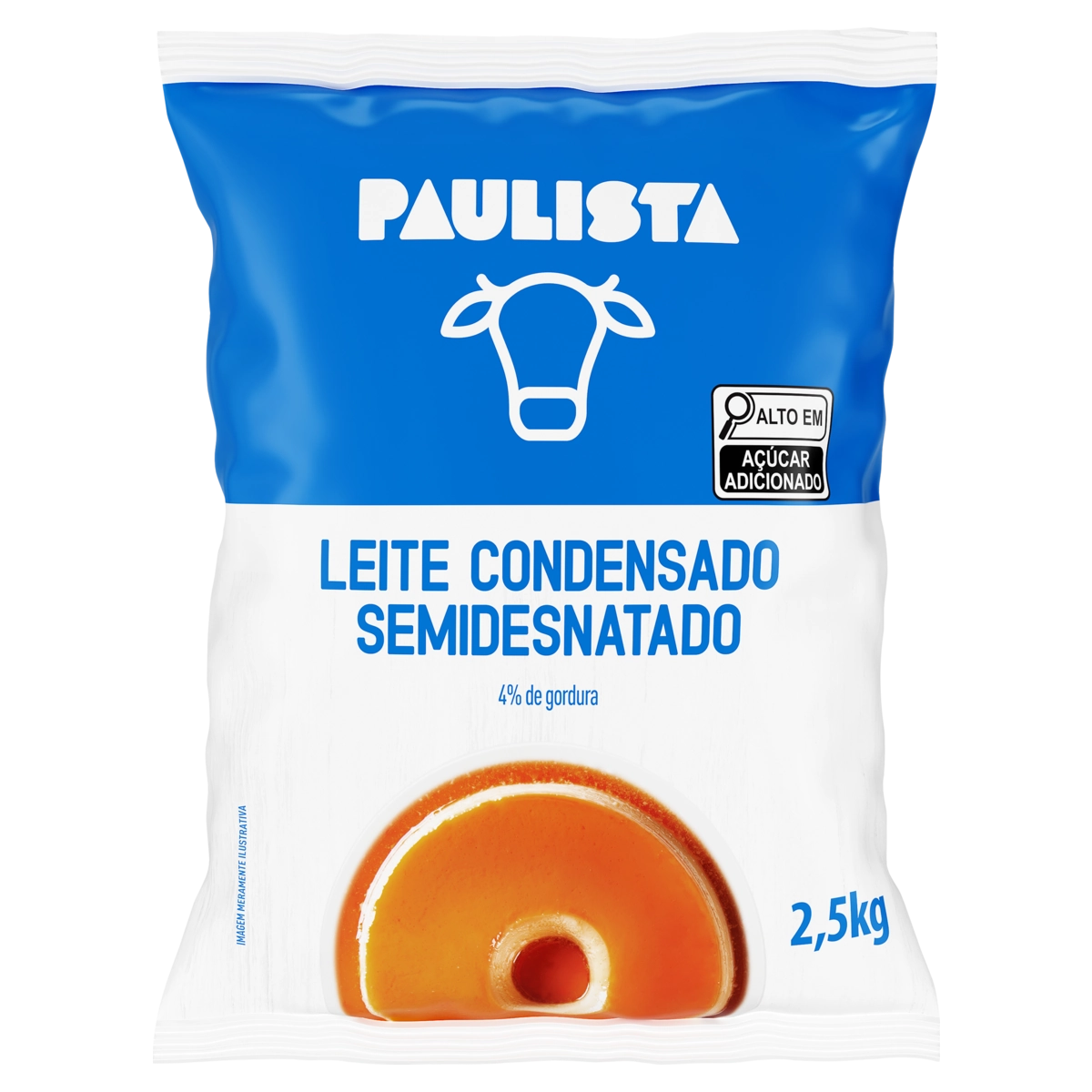 Leite Condensado Semidesnatado Paulista Pacote 2,5kg