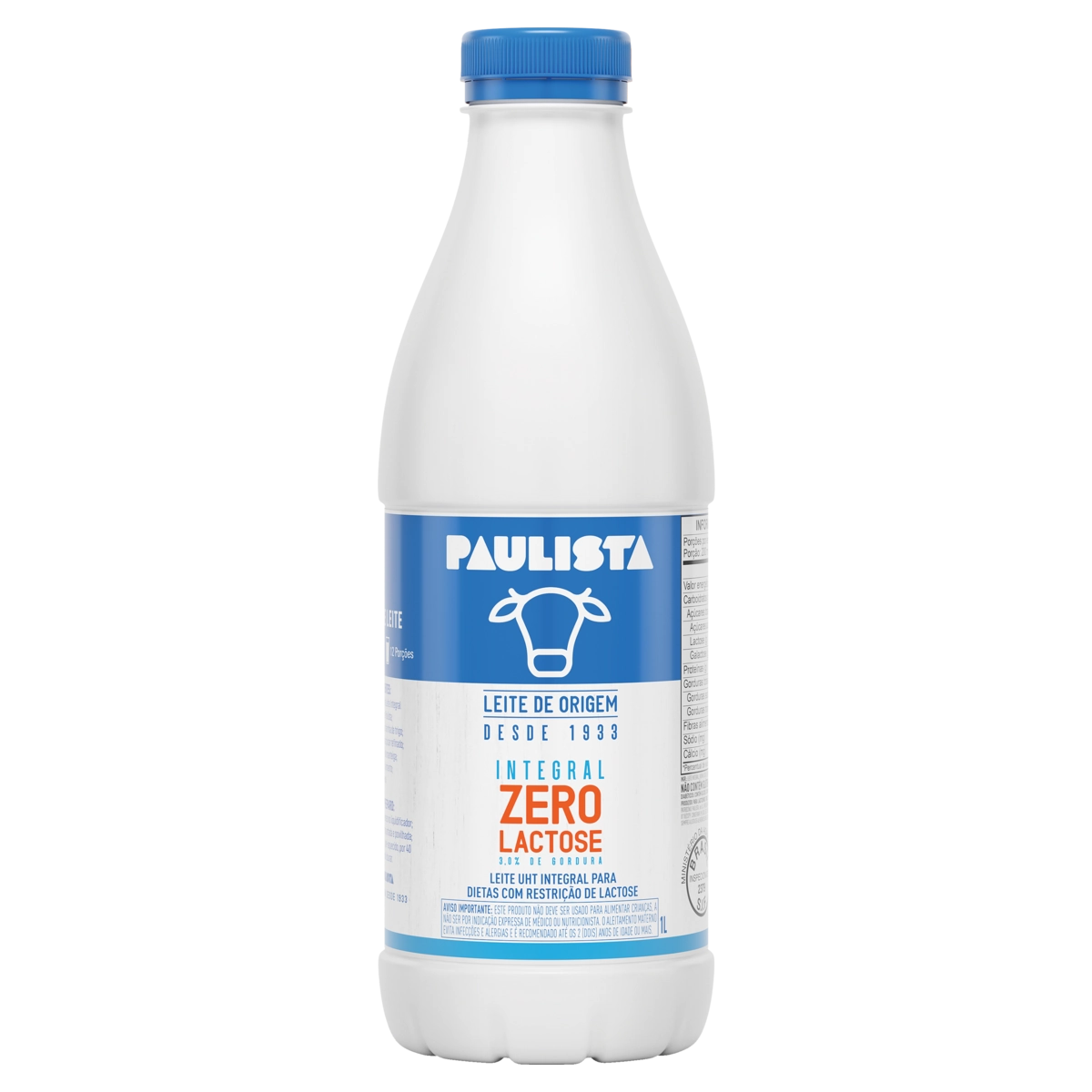 Leite Uht Integral Zero Lactose Paulista Garrafa 1l