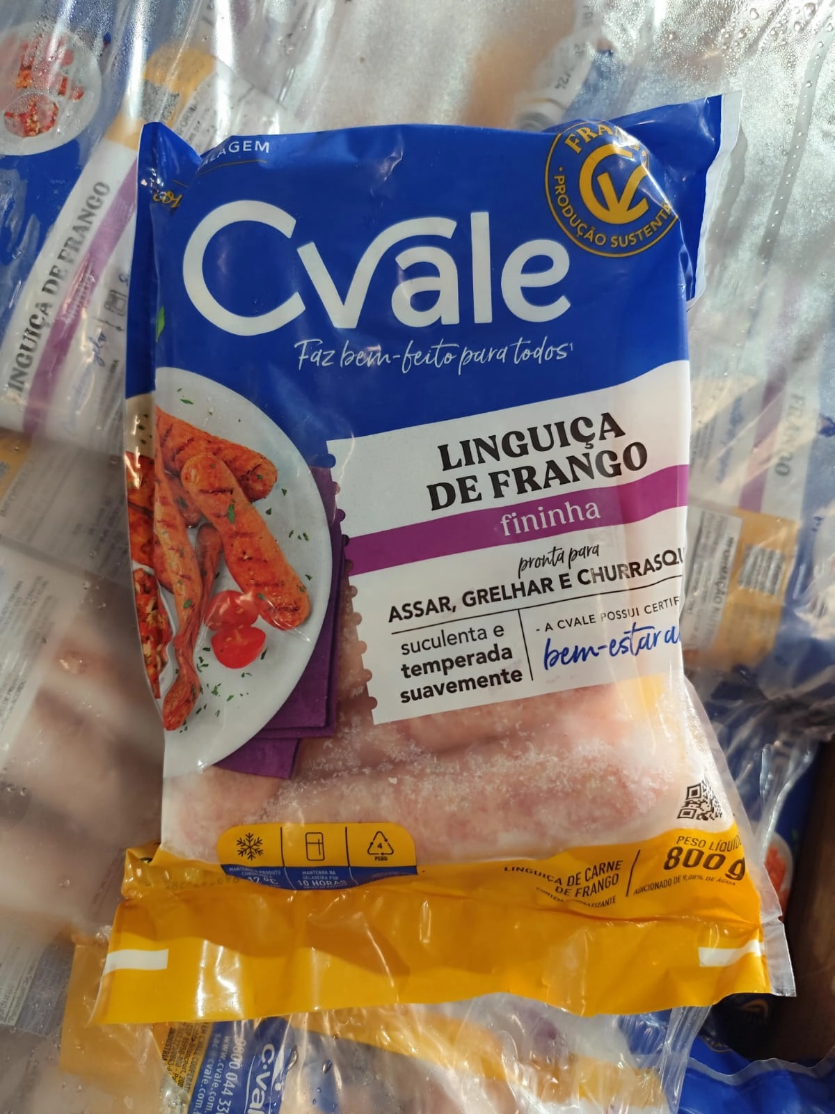 Linguica De Frango Fina C.vale 800g
