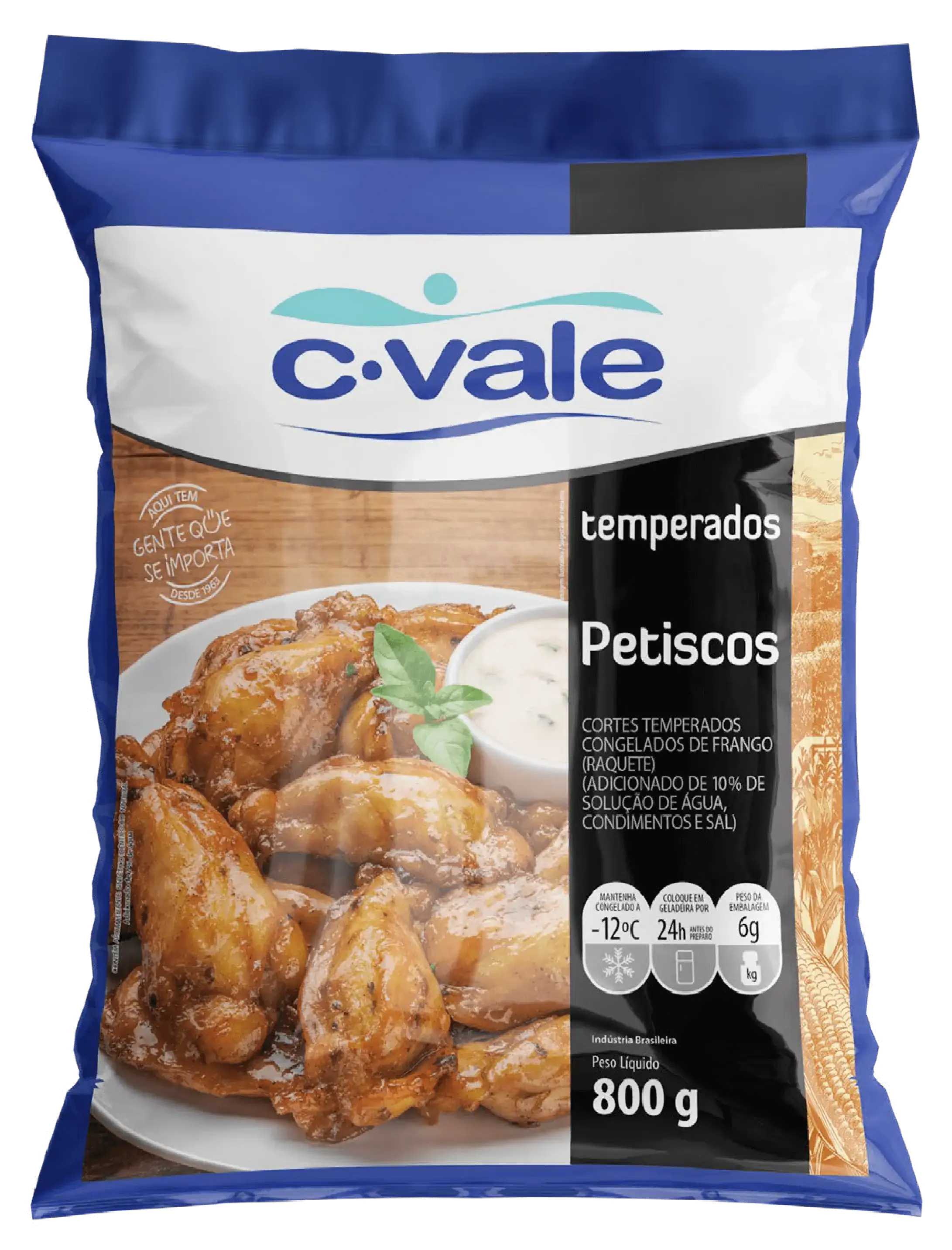 Cortes Frango Cvale Petiscos Raquete Temperada 800g