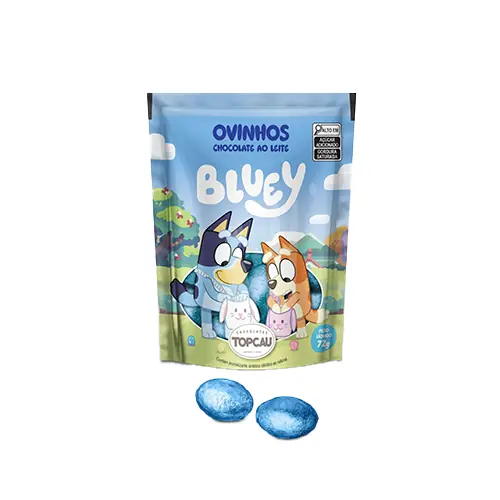 Ovinhos De Chocolate Ao Leite Bluey Topcau Sachê 72g