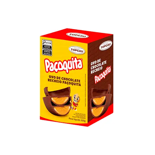 Ovo De Páscoa Ao Leite Recheio Paçoquita Topcau Caixa 300g