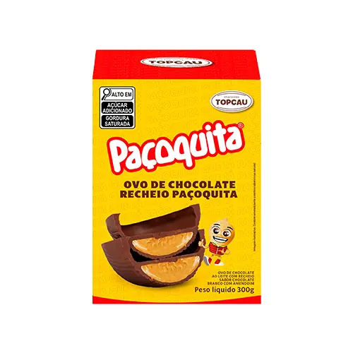 Ovo Pasc Leite Pacoquita C Amendoim Topcau 162g