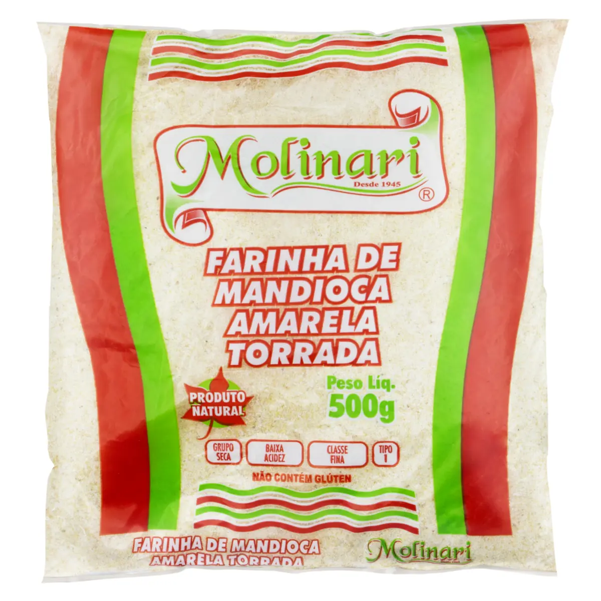 Farinha De Mandioca Tipo 1 Amarela Molinari Pacote 500g