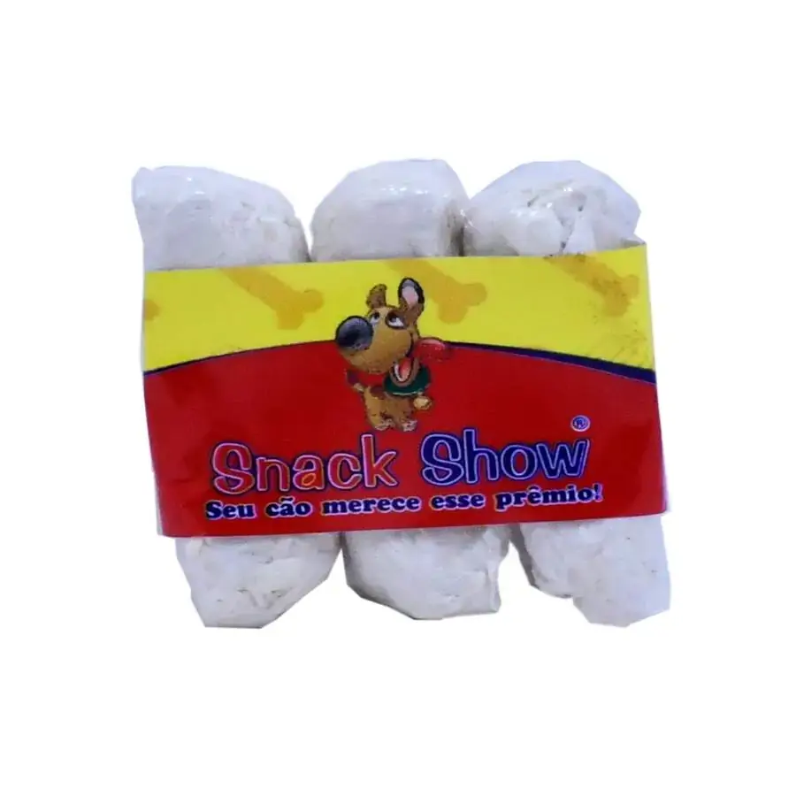 Osso Prensado Snack Show Para Cães Sabor Natural 3 Unidades