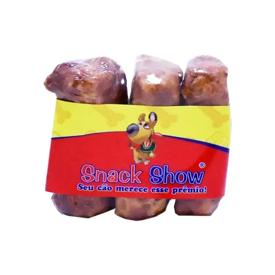 Osso Prensado Snack Show Para Cães Sabor Bacon 3 Unidades