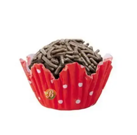 Liners In Flower Shape With Polka Dots 5 For Sweets Bol Neg. Vermelho White On Red
