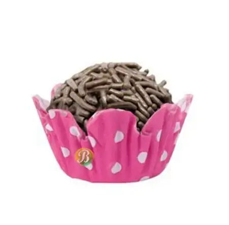 Liners In Flower Shape With Polka Dots 5 For Sweets Bol Neg. Pink White On Pink