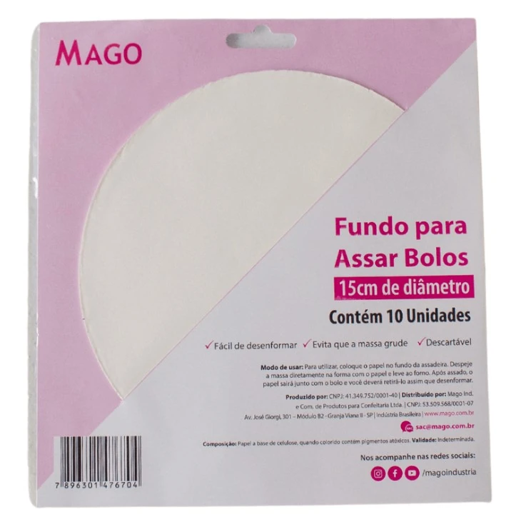 000020240708 Fundo Para Assar Bolos 15cm 10un