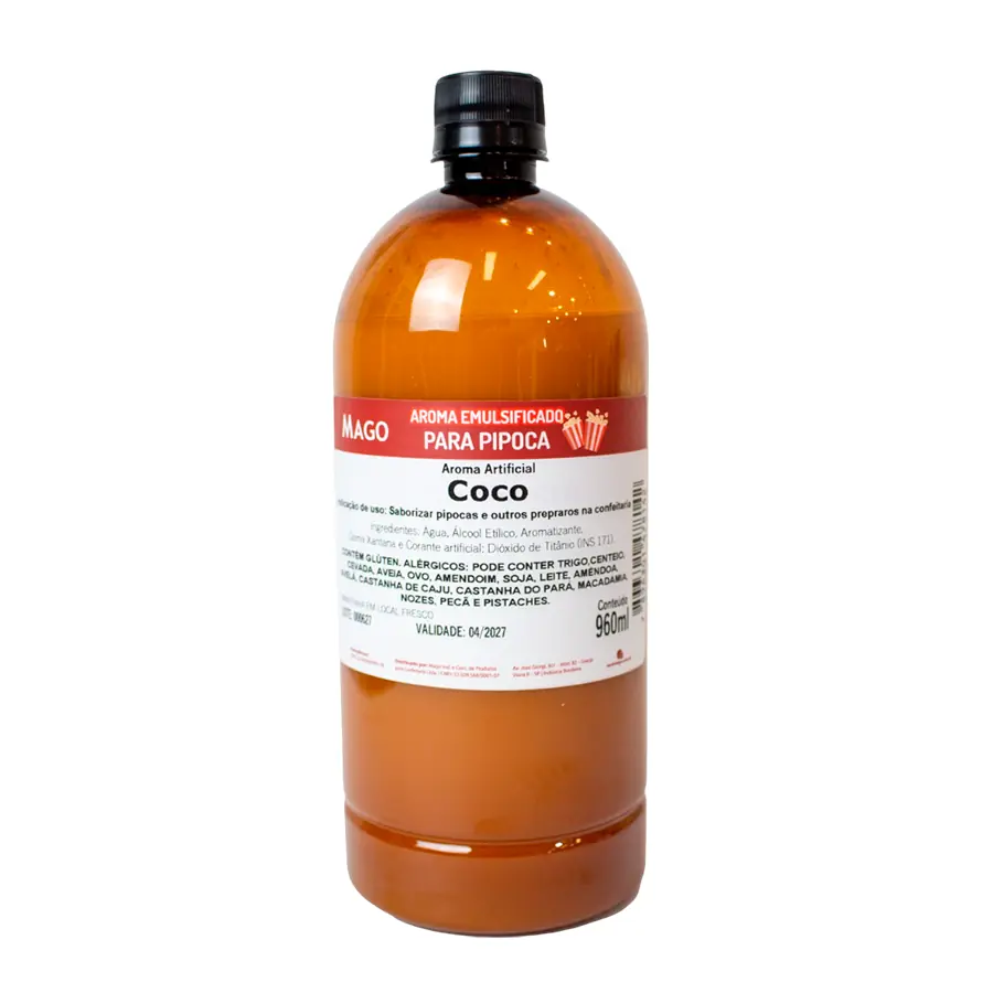 Aroma Artificial Para Pipoca De Coco 960ml 7814 Mago