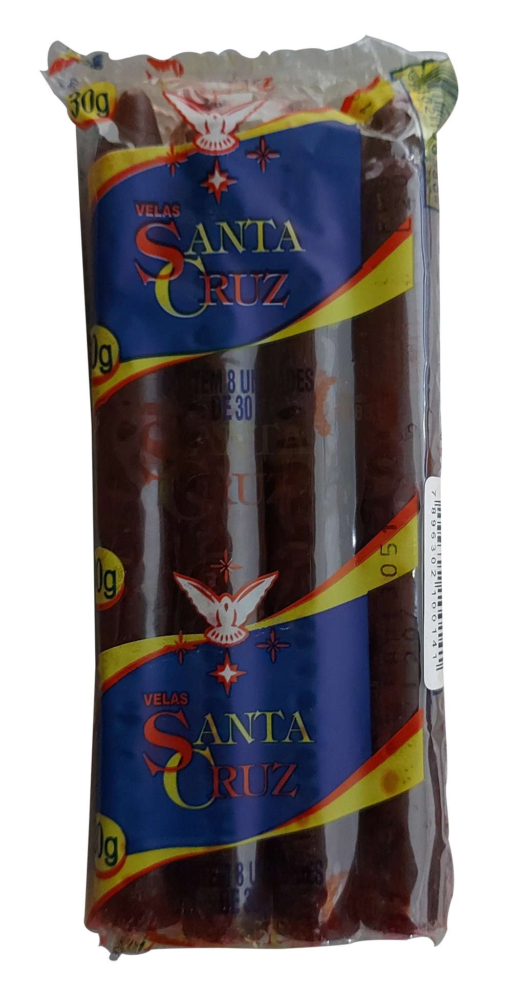 Vela Santa Cruz Marrom 30g C/8