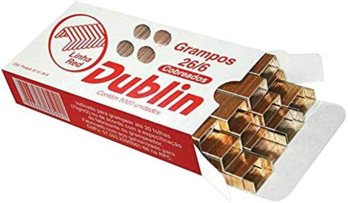 Grampo Dublim 26/6 Aco Cobreado 5000x1unidade