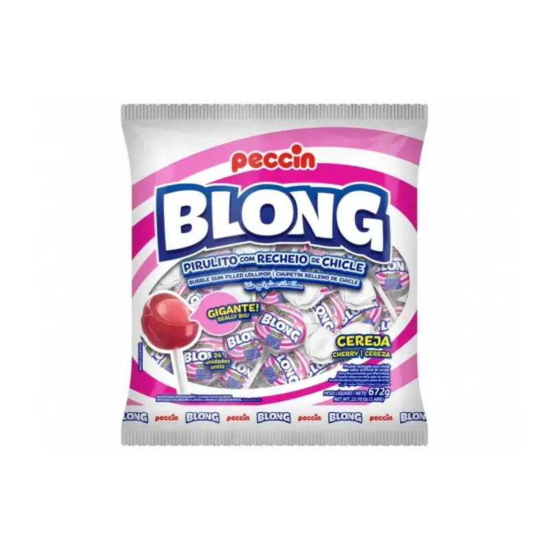 Pirulito Peccin Blong Cereja C/rech 672g