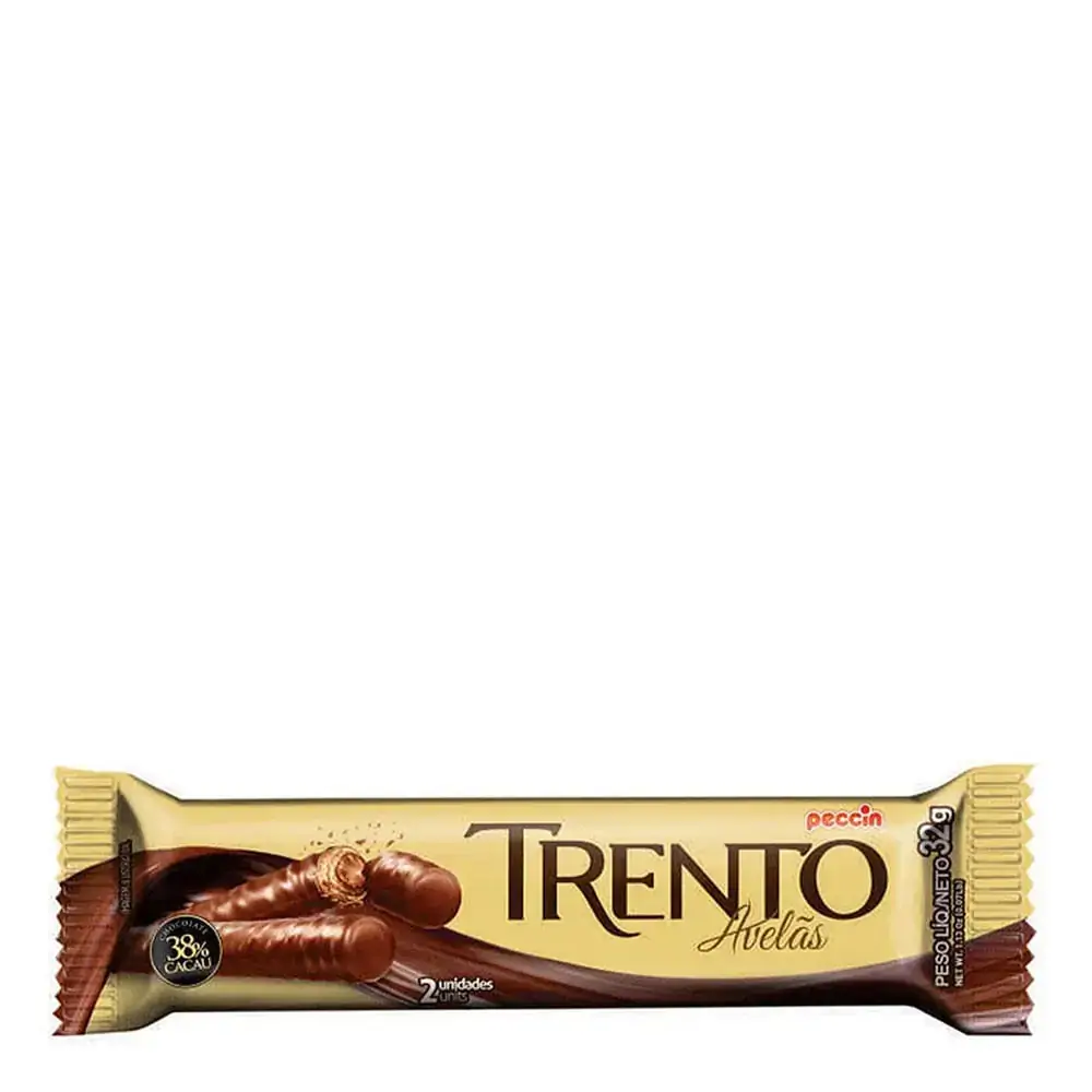 Chocolate ao Leite 38% com Recheio de Avelã Peccin Trento 32g