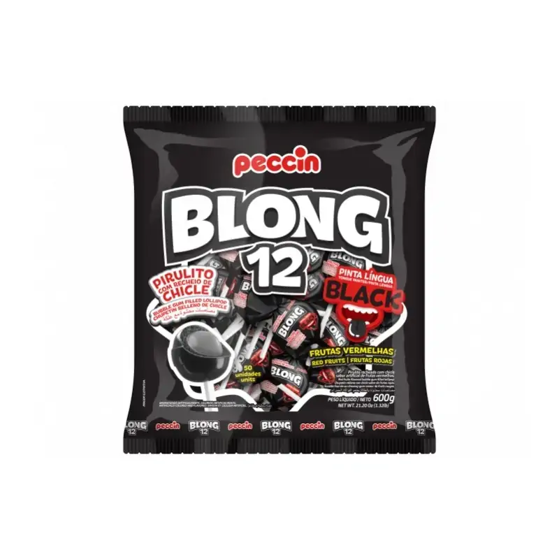 Pirulito Peccin Blong 12 Black 600g