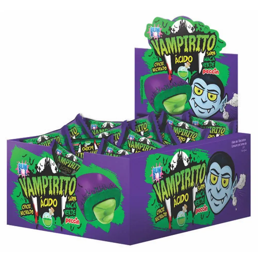 Chicle Bumbol Vampirito Maca Verde Acida 3,5g 40un