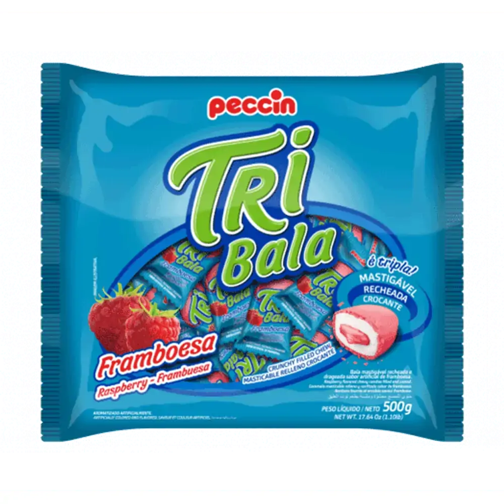 Bala Peccin Tribala Framboesa Rec. Croc 500,0g 1un