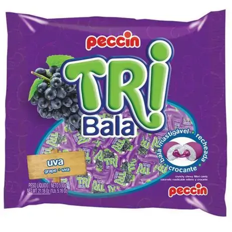 Bala Peccin Tribala Uva 500g Un