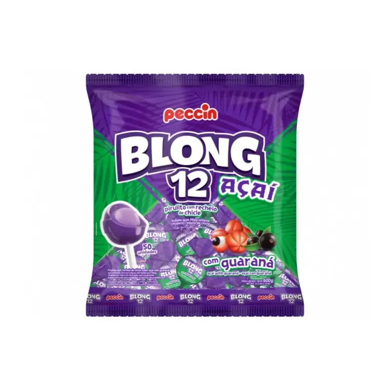 Pirulito Peccin 600g Blong 12 Acai C/guarana