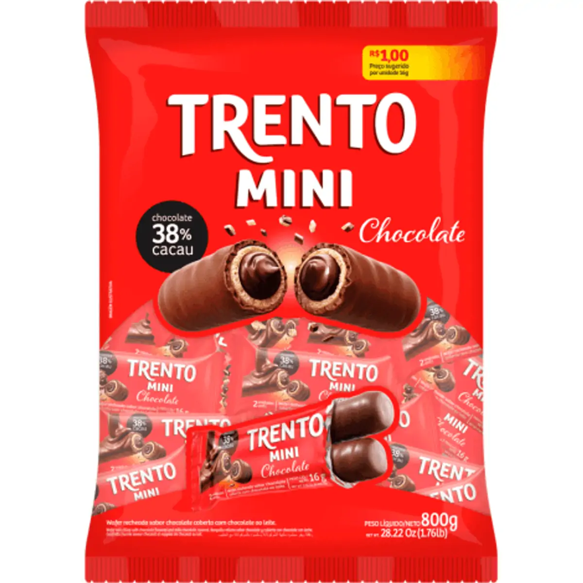 Choc.peccin Wafer Trento Mini Chocolate 800gr