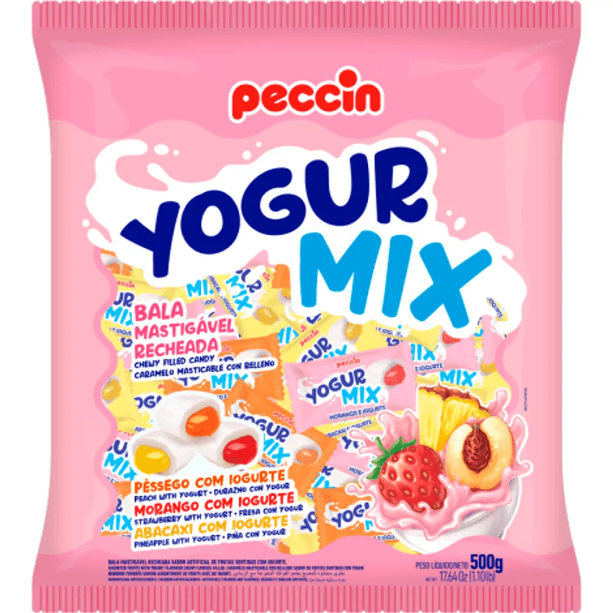 Bala macia recheada sortida 500g - Yogurt Mix