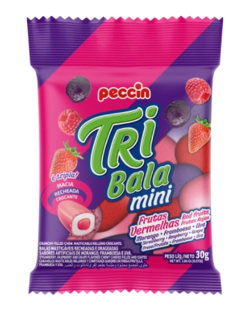 Bala Tribala Mini Frutas Vermelhas 30g Peccin