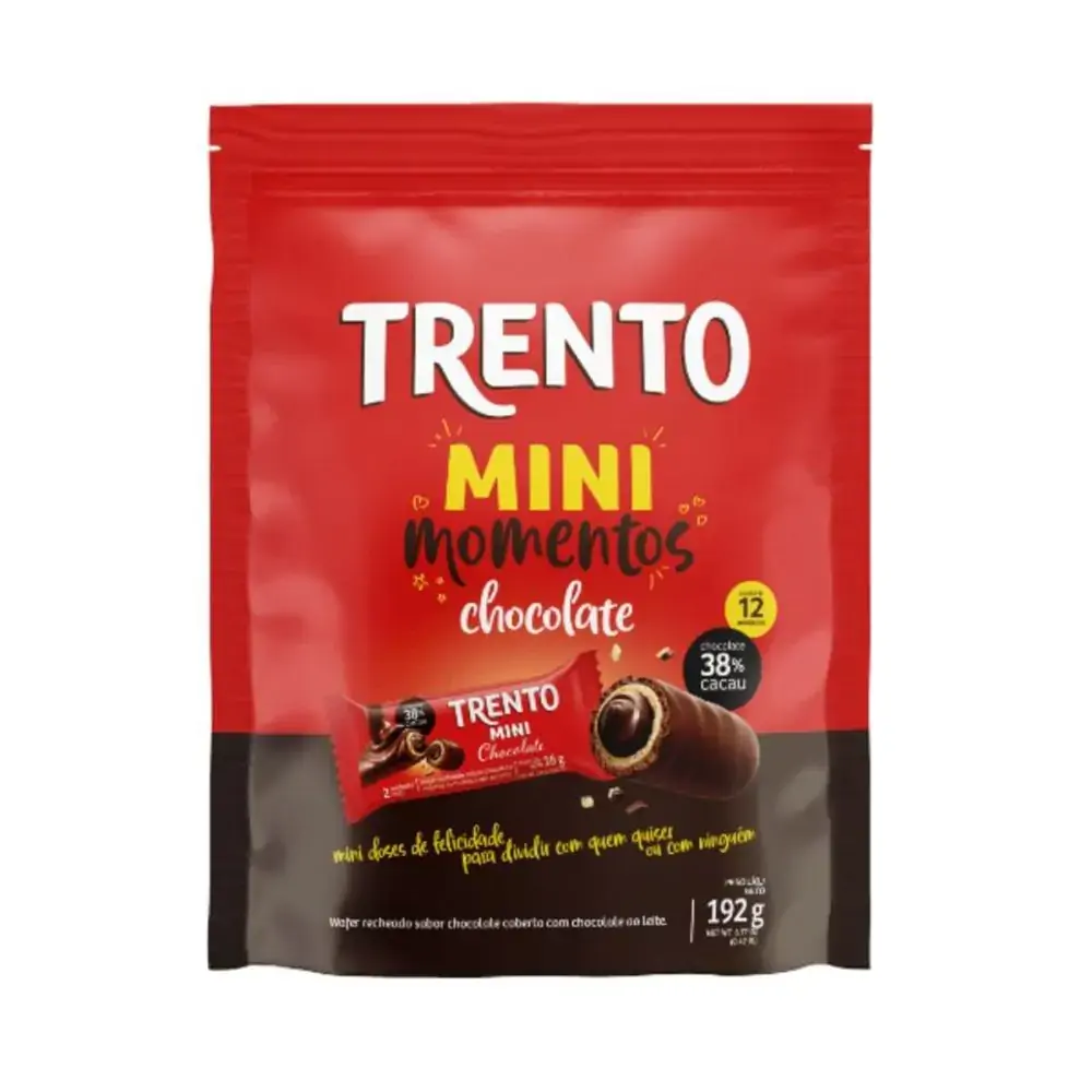 Trento Wafer Mini Ao Leite Pouch 192g C 12