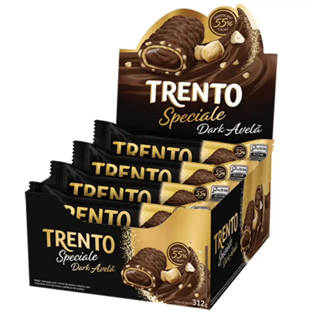 Wafer Dark Avelã Trento Speciale Pacote 26g