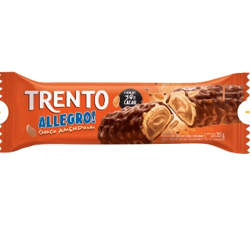 Wafer Choco Com Amendoim Trento Allegro Pacote 26g