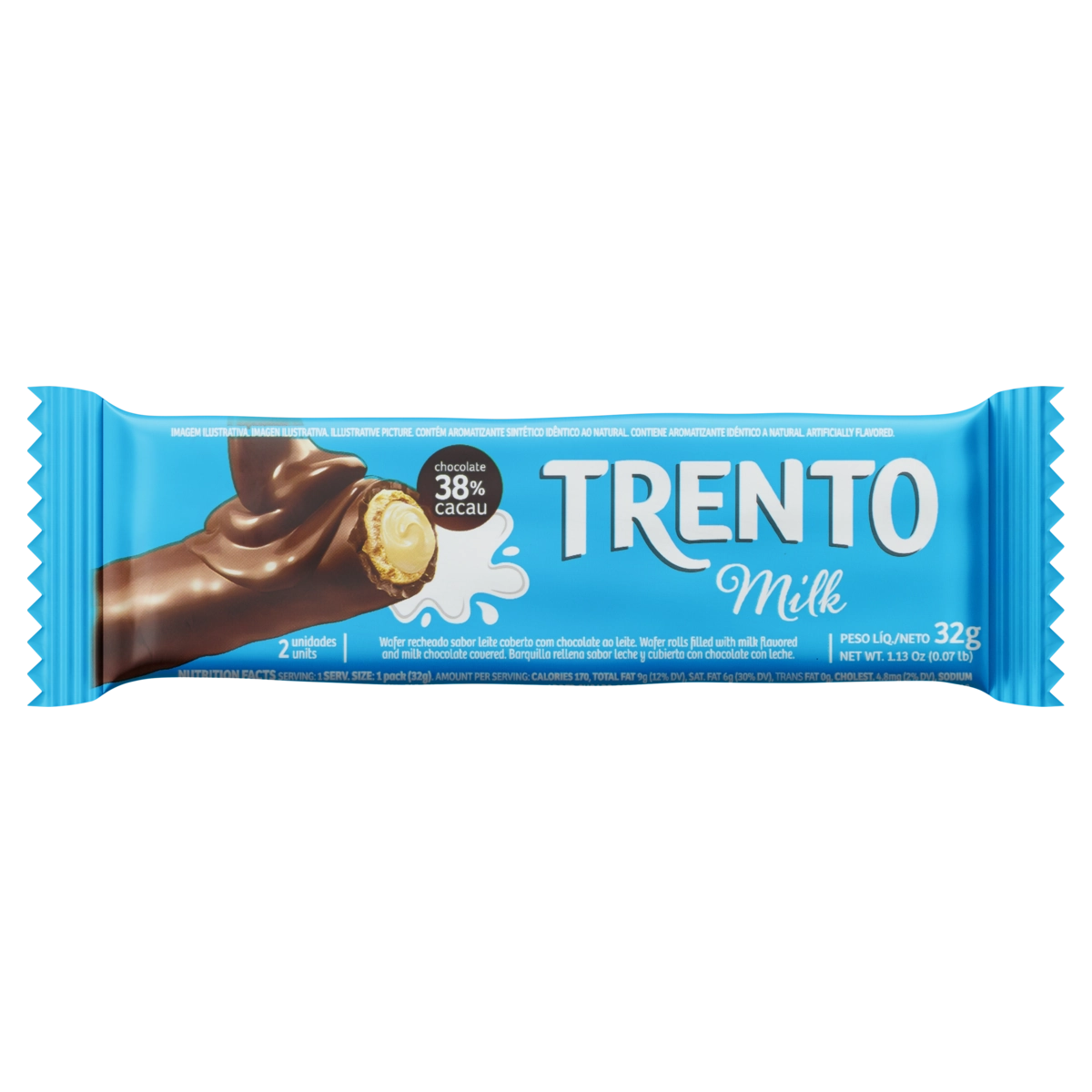 Wafer Milk Trento Pacote 32g