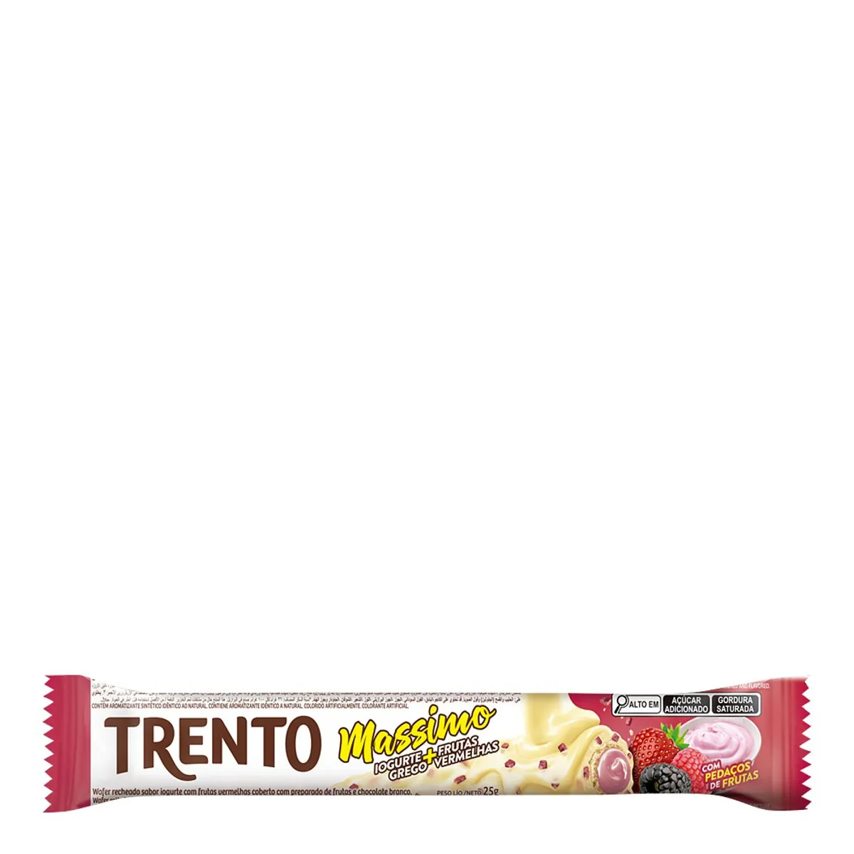 Wafer Iogurte Grego E Frutas Vermelhas Trento Massimo Pacote 25g