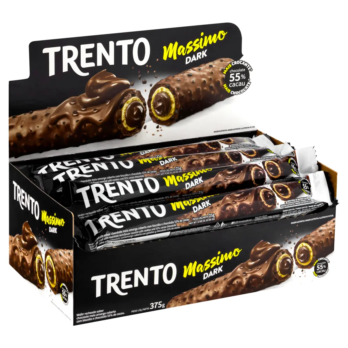 Wafer Dark Trento Massimo Caixa 375g 15 Unidades