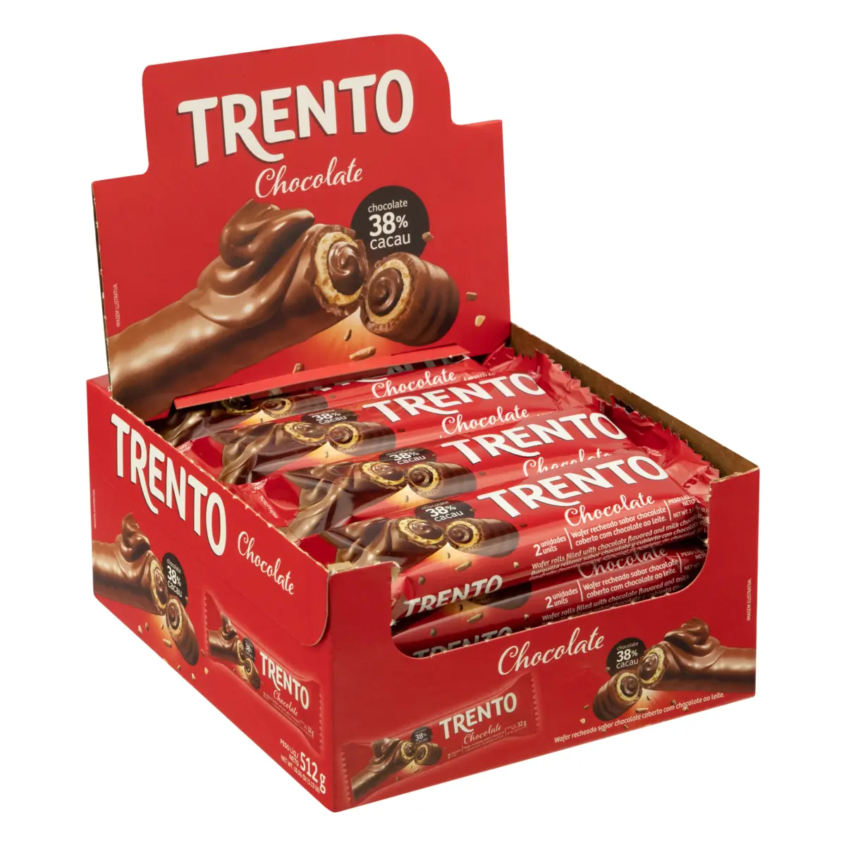 Wafer Chocolate Trento Caixa 464g 16 Unidades