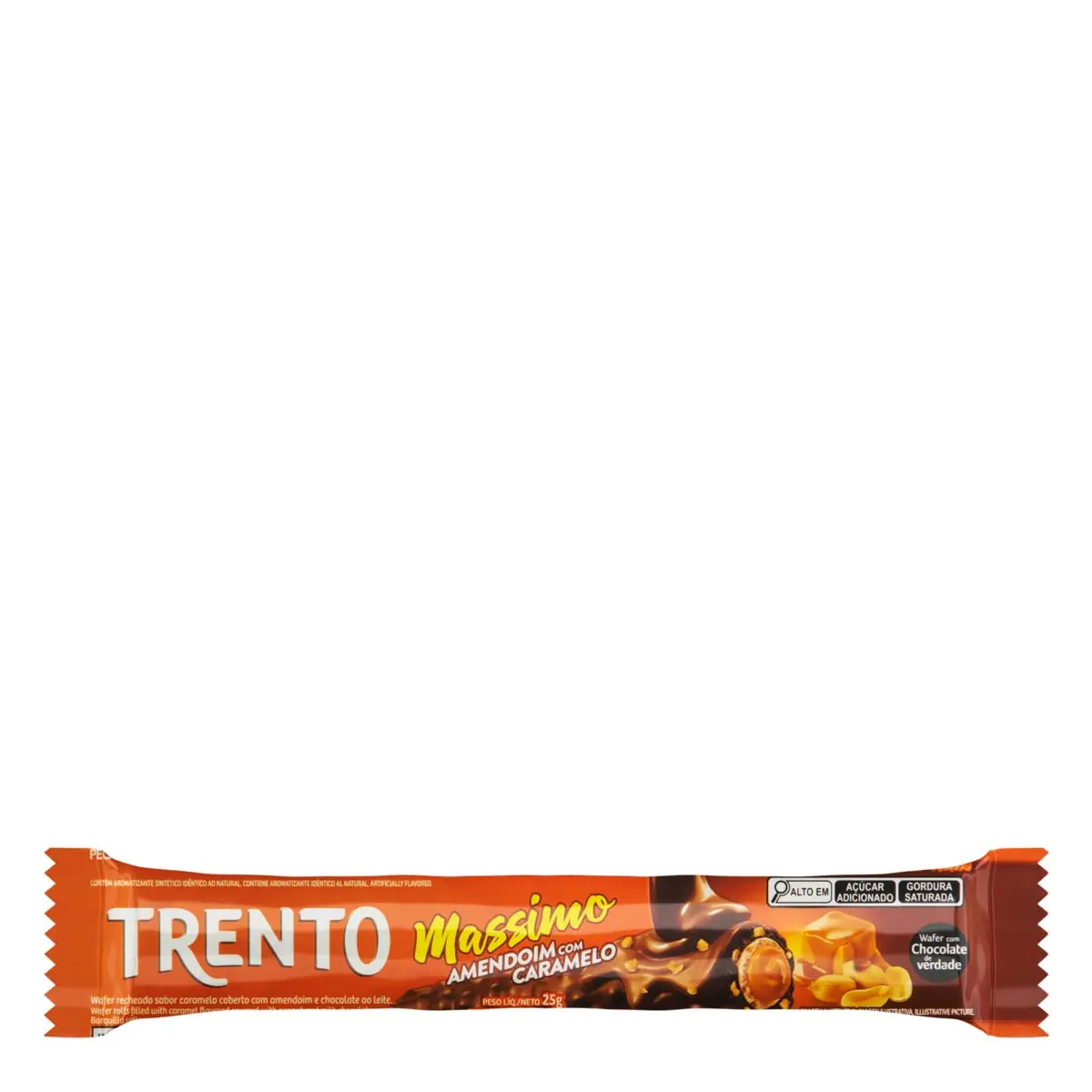 Rolinhos Waffer Trento Massimo 25g Amendoim C/ Caramelo