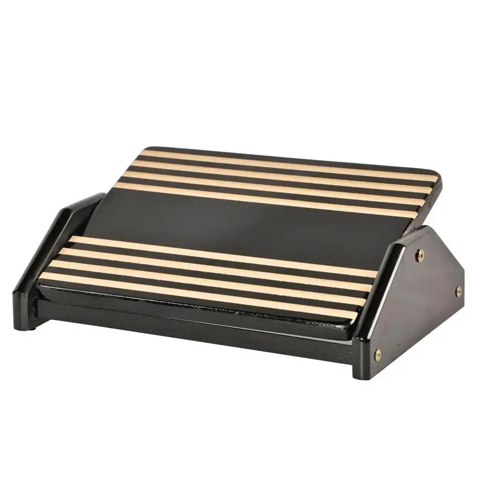 Apoio Ergonômico Para Pés Em Mdf Cor Preto Black Piano Ajustável Souza 3704