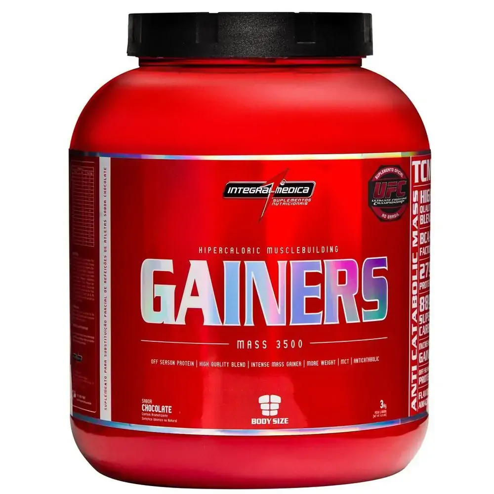 Body Gainers Mass 3000 Morango 3kg Integralmedica