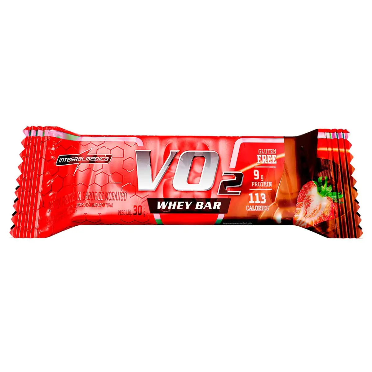 Barra de Proteína Vo2 Morango Integralmedica 30g